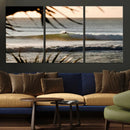 Sunset Surf Wall Art Canvas Print – Framed Golden Hour Waves