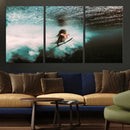 Vibrant Aquatic Motion Wall Art Canvas Print – Framed