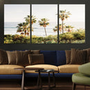 California Coast Palm Trees Wall Art Canvas Print – Framed