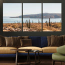 Desert Lake Wall Art – Framed Cactus Mountain Canvas by MyGreatCanvas | Canvas Wall Art Prints | Photo Prints & Wall Decor