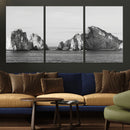 Coastal Wall Art – Framed Black White Ocean Canvas Artwork, by MyGreatCanvas | Canvas Wall Art Prints | Photo Prints & Wall Decor