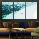 Minimal Beach Wall Art – Framed Ocean Swimming Canvas by MyGreatCanvas | Canvas Wall Art Prints | Photo Prints & Wall Decor
