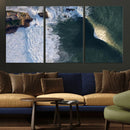 Ocean Wave Wall Art – Aerial Coastal View Canvas Artwork, by MyGreatCanvas | Canvas Wall Art Prints | Photo Prints & Wall Decor