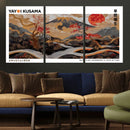 Modern Japanese Wall Art Canvas Print – Framed Abstract