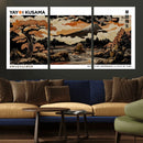 Modern Japanese Wall Art Canvas Print – Framed Abstract