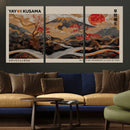 Modern Japanese Wall Art Canvas Print – Framed Abstract