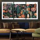 Modern Japanese Wall Art Canvas Print – Framed Abstract