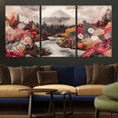 Mountain Wall Art Canvas Print – Framed Autumn Forest
