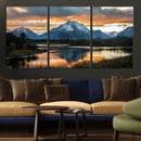 Mountain Sunset Wall Art Canvas Print – Framed Alpine