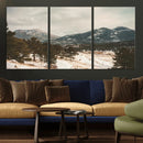 Mountain Landscape Wall Art Canvas Print – Framed Snowy