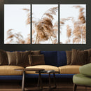 Pampas Grass Wall Art Canvas Print – Framed Neutral Tones