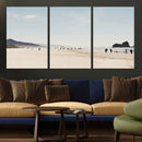 Minimalist Beach Wall Art Canvas Print – Framed Coastal