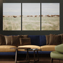 Bison Herd Wall Art Canvas Print – Framed Western Bison