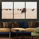 Bison Herd Wall Art Canvas Print – Framed Western Prairie