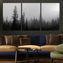 Misty Pines Wall Art Canvas Print – Framed Woodland