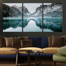 Mountain Lake Wall Art Canvas Print – Framed Toblacher See