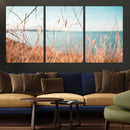 Coastal Grass Landscape Wall Art Canvas Print – Golden