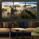 Tranquil Forest Scene Wall Art Canvas Print – Framed Moody