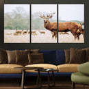 Rustic Deer Wall Art Canvas Print – Forest Woodland Stag