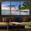 Tropical Beach Wall Art Canvas Print – Framed Sunset Glow