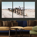 Desert Mailboxes Canvas Print – Framed Minimal Western
