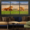 Texas Longhorn Pair Wall Art Canvas Print – Peaceful Rustic by MyGreatCanvas | Canvas Wall Art Prints | Photo Prints & Wall Decor