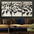 Wild Horse Stampede Wall Art Canvas Print – Monochrome by MyGreatCanvas | Canvas Wall Art Prints | Photo Prints & Wall Decor
