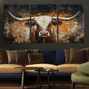Abstract Longhorn Bull Wall Art Canvas Print – Vintage by MyGreatCanvas | Canvas Wall Art Prints | Photo Prints & Wall Decor