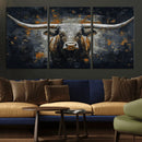 Rustic Longhorn Bull Wall Art Canvas Print – Vintage Western by MyGreatCanvas | Canvas Wall Art Prints | Photo Prints & Wall Decor