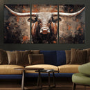 Rustic Longhorn Bull Wall Art Canvas Print – Vintage Western by MyGreatCanvas | Canvas Wall Art Prints | Photo Prints & Wall Decor