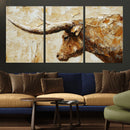 Rustic Longhorn Bull Wall Art Canvas Print – Vintage Western by MyGreatCanvas | Canvas Wall Art Prints | Photo Prints & Wall Decor