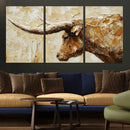 Rustic Longhorn Bull Wall Art Canvas Print – Vintage Western by MyGreatCanvas | Canvas Wall Art Prints | Photo Prints & Wall Decor