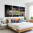 Epic Night Football Stadium Wall Art Canvas Print, Fireworks