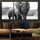 Elephant Family Africa Wall Art Canvas Print by MyGreatCanvas | Canvas Wall Art Prints | Photo Prints & Wall Decor