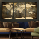 Large Framed Vintage World Map Wall Art Print for Home Wall by MyGreatCanvas | Canvas Wall Art Prints | Photo Prints & Wall Decor