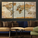 World Map Canvas Print – Detailed Map of the World Wall Art by MyGreatCanvas | Canvas Wall Art Prints | Photo Prints & Wall Decor