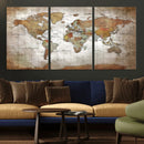 Vibrant Watercolor World Map Canvas Wall Art – Framed Travel by MyGreatCanvas | Canvas Wall Art Prints | Photo Prints & Wall Decor