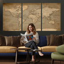 World Map Canvas Print – Framed Travel Map Wall Art for