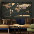 Vintage World Map Canvas Wall Art – Framed Travel Map for by MyGreatCanvas | Canvas Wall Art Prints | Photo Prints & Wall Decor