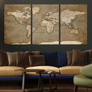 World Map Wall Art Canvas Print, Framed Map Art Picture by MyGreatCanvas | Canvas Wall Art Prints | Photo Prints & Wall Decor