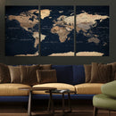 World Map Canvas Print – Detailed Map of the World Wall Art by MyGreatCanvas | Canvas Wall Art Prints | Photo Prints & Wall Decor