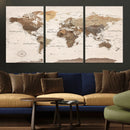 World Map Canvas Print – Framed Detailed Map of the World by MyGreatCanvas | Canvas Wall Art Prints | Photo Prints & Wall Decor