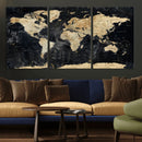 Framed Large World Map Wall Art Canvas Print for Living Room by MyGreatCanvas | Canvas Wall Art Prints | Photo Prints & Wall Decor