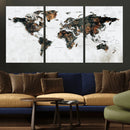 Large World Map Canvas Print – Framed Travel Map Wall Art