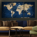 World Map Canvas Print – Framed Travel Map Wall Art for