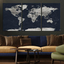 Colorful Watercolor World Map Canvas Print – Vibrant Framed