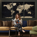 World Map Wall Art Print – Detailed Map of the World Wall