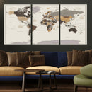 World Map Wall Art Print by MyGreatCanvas | Canvas Wall Art Prints | Photo Prints & Wall Decor