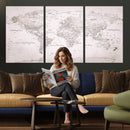 World Map Canvas Print – Detailed Map of the World Wall Art