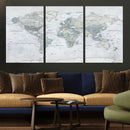 World Map Canvas Print – Detailed Map of the World Wall Art